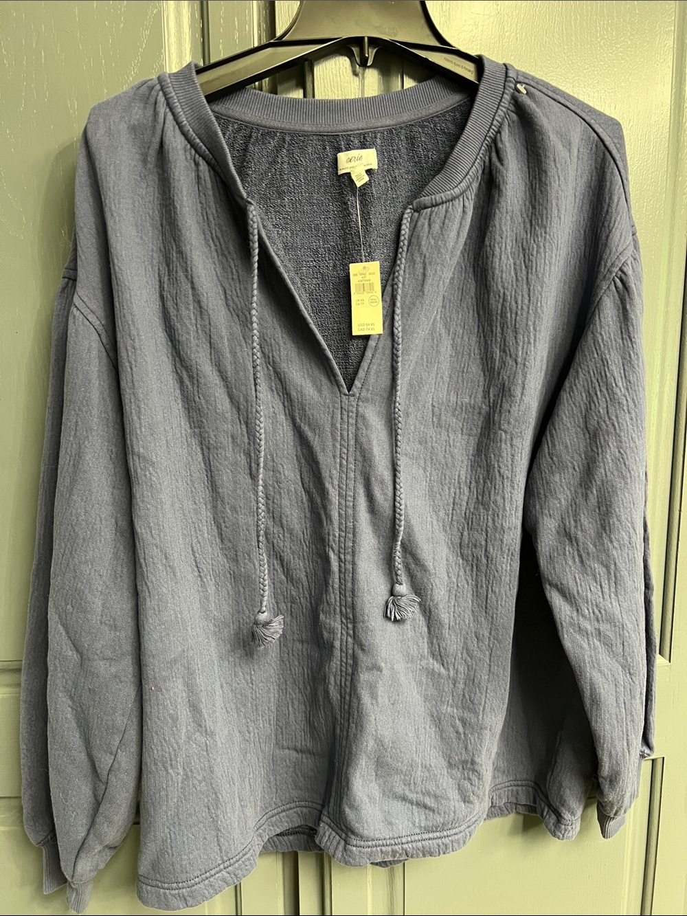 Soft Blue Pullover Cotton Sweater